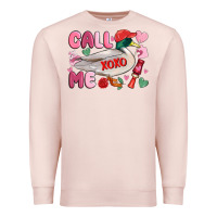 Pale Pink call me valentine mallard duck Premium Sweatshirt - MaliasSmallBusiness
