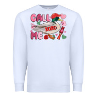White call me valentine mallard duck Premium Sweatshirt - MaliasSmallBusiness