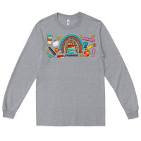 Heather Grey teacher life rainbow frosted Long Sleeve Tee - JahusDesignShop