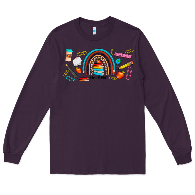 Teacher Life Rainbow Frosted Long Sleeve Tee by JahusDesignShop | Teevron