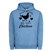 Pigment Pebble Blue Just A Girl Who Love Chickens Urban Hoodie - Bettercallsaul