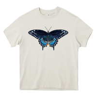 Cream Black Swallowtail Butterfly Heavy Core Tee - LillyAllenDesigns