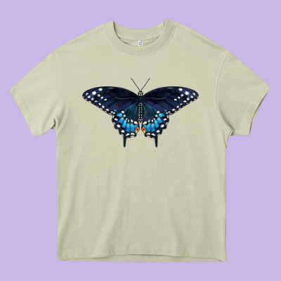 Black Swallowtail Butterfly Heavy Core Tee Designed By Lillyallendesigns