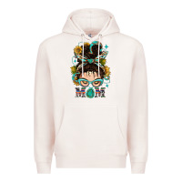 Pale Pink Western Messy Bun Mom With Sunflower Premium Hoodie - BundleAndBundleShop
