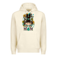 Sandshell Western Messy Bun Mom With Sunflower Premium Hoodie - BundleAndBundleShop