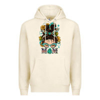 Tofu Western Messy Bun Mom With Sunflower Premium Hoodie - BundleAndBundleShop