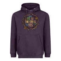 Plum when he was one the cross i was one his mind Heavyweight Hoodie - MaliasSmallBusiness
