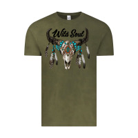 Vintage Olive wild soul boho skull Vintage Tee - RanaPortraitStore