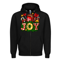 Black christmas joy coffee and candies Zipper Hoodie - AdoDesignShop