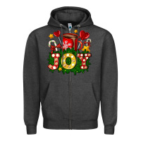 Charcoal Heather christmas joy coffee and candies Zipper Hoodie - AdoDesignShop