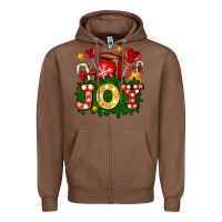 Chestnut christmas joy coffee and candies Zipper Hoodie - AdoDesignShop