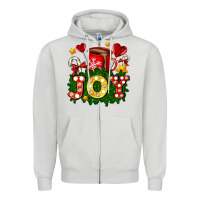 Dove Grey christmas joy coffee and candies Zipper Hoodie - AdoDesignShop