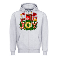 Heather Grey christmas joy coffee and candies Zipper Hoodie - AdoDesignShop