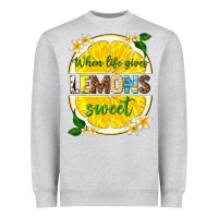 Heather Grey when life gives lemons sweet Heavyweight Sweatshirt - texasbilliewilder