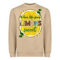 Mushroom when life gives lemons sweet Heavyweight Sweatshirt - texasbilliewilder