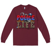 Burgundy police life Long Sleeve Tee - AdoDesignShop
