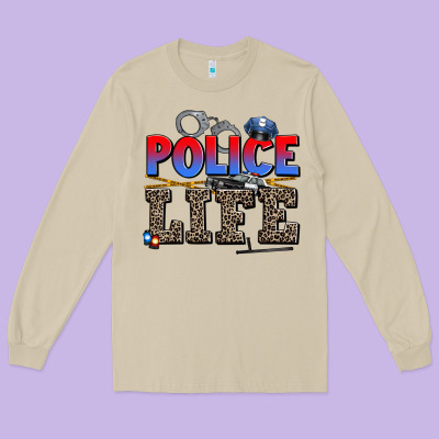 Police Life Long Sleeve Tee Designed By Adodesignshop
