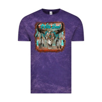Cloud Purple wild soul boho skull with background Vintage Tee - RanaPortraitStore