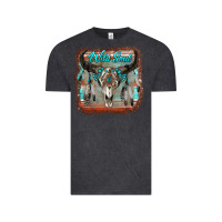 Vintage Black wild soul boho skull with background Vintage Tee - RanaPortraitStore