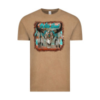 Vintage Coffee wild soul boho skull with background Vintage Tee - RanaPortraitStore