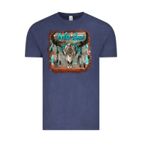 Vintage Denim wild soul boho skull with background Vintage Tee - RanaPortraitStore