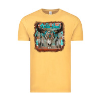 Vintage Mustard wild soul boho skull with background Vintage Tee - RanaPortraitStore