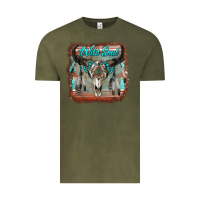 Vintage Olive wild soul boho skull with background Vintage Tee - RanaPortraitStore