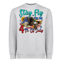 Heather Grey stay fly for the 4 th of july Heavyweight Sweatshirt - Zillion Design Studio