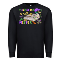 Black throw me something mister mardi gras duck Premium Sweatshirt - MaliasSmallBusiness