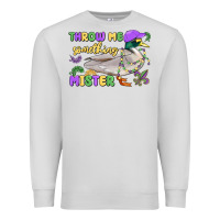 Dove Grey throw me something mister mardi gras duck Premium Sweatshirt - MaliasSmallBusiness
