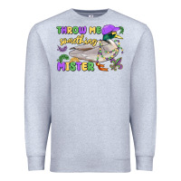 Heather Grey throw me something mister mardi gras duck Premium Sweatshirt - MaliasSmallBusiness