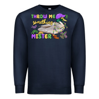 Navy throw me something mister mardi gras duck Premium Sweatshirt - MaliasSmallBusiness