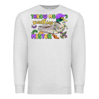 Oatmeal Heather throw me something mister mardi gras duck Premium Sweatshirt - MaliasSmallBusiness