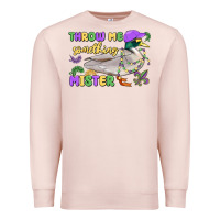 Pale Pink throw me something mister mardi gras duck Premium Sweatshirt - MaliasSmallBusiness