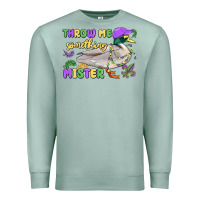 Seafoam throw me something mister mardi gras duck Premium Sweatshirt - MaliasSmallBusiness