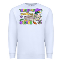 White throw me something mister mardi gras duck Premium Sweatshirt - MaliasSmallBusiness