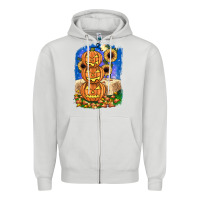 Dove Grey pumpkin sunflower Zipper Hoodie - JahusDesignShop