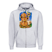 Heather Grey pumpkin sunflower Zipper Hoodie - JahusDesignShop