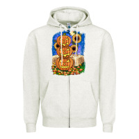 Oatmeal Heather pumpkin sunflower Zipper Hoodie - JahusDesignShop