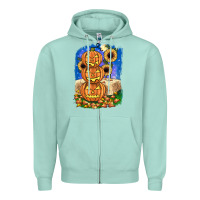Seafoam pumpkin sunflower Zipper Hoodie - JahusDesignShop