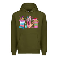 Army Green Nail Coffee Cups With Rings Bbs Premium Hoodie - BundleAndBundleShop