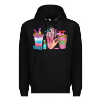Black Nail Coffee Cups With Rings Bbs Premium Hoodie - BundleAndBundleShop