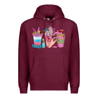 Burgundy Nail Coffee Cups With Rings Bbs Premium Hoodie - BundleAndBundleShop