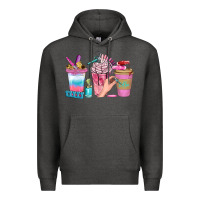 Charcoal Heather Nail Coffee Cups With Rings Bbs Premium Hoodie - BundleAndBundleShop