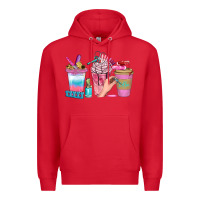 Red Nail Coffee Cups With Rings Bbs Premium Hoodie - BundleAndBundleShop