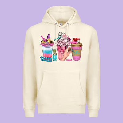 Nail Coffee Cups With Rings Bbs Premium Hoodie Designed By Bundleandbundleshop