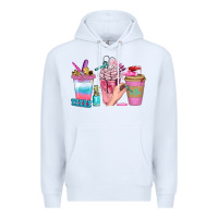 White Nail Coffee Cups With Rings Bbs Premium Hoodie - BundleAndBundleShop