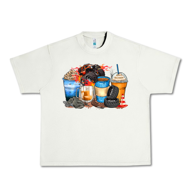 Monster Truck Coffee Cups Urban Heavy Tee by Zillion Design Studio | Teevron