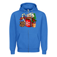 True Royal Christmas hot chocolate cup with gift and letters Zipper Hoodie - AdoDesignShop