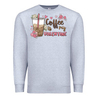Heather Grey coffee is my valentine Premium Sweatshirt - MaliasSmallBusiness